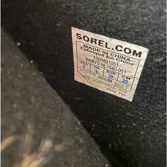 SOREL Joan Of Arctic Quarry/Black Waterproof Faux Fur Winter Snow Boots SZ 8 - Picture 6 of 9